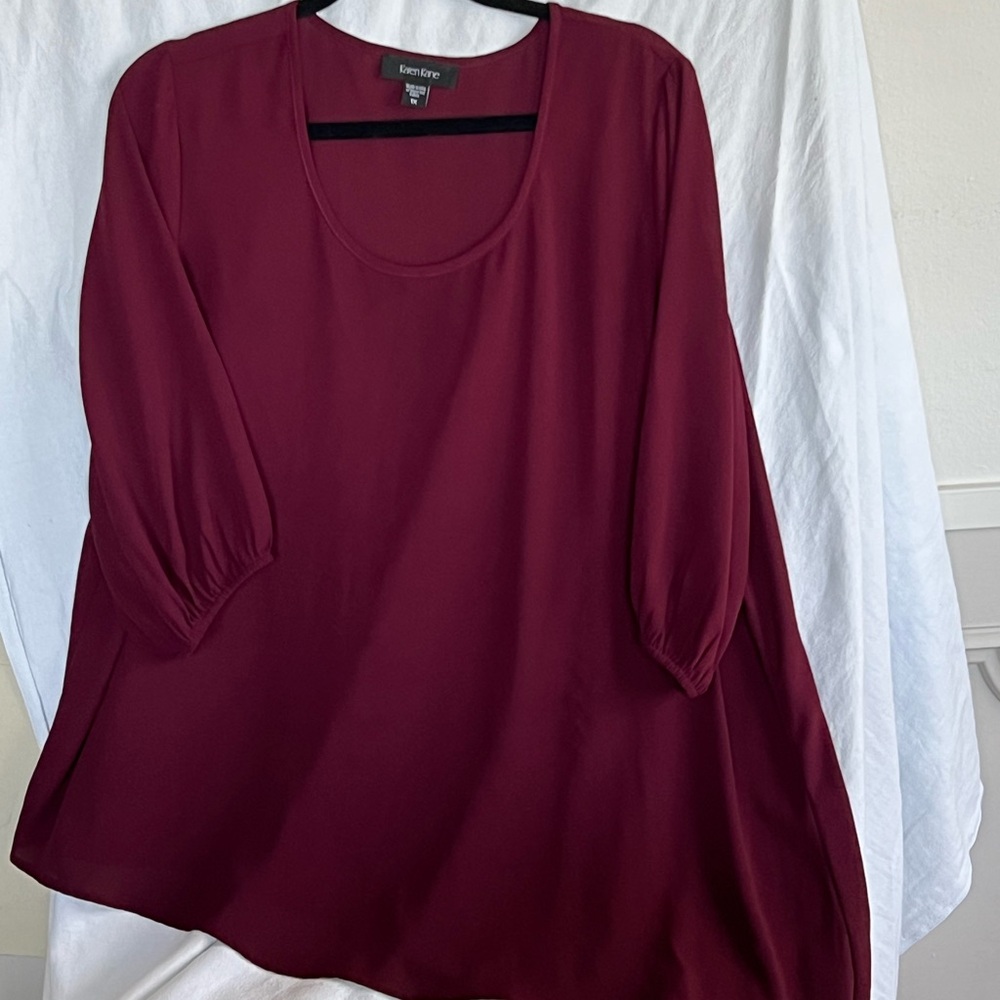 Karen Kane Deep Burgundy Blouse